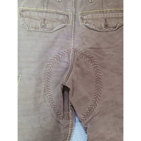Vintage Gear Seven Cargo Canvas Skate Pants Youth Size 14 Faded Brown Wide Leg - Picture 5 of 11